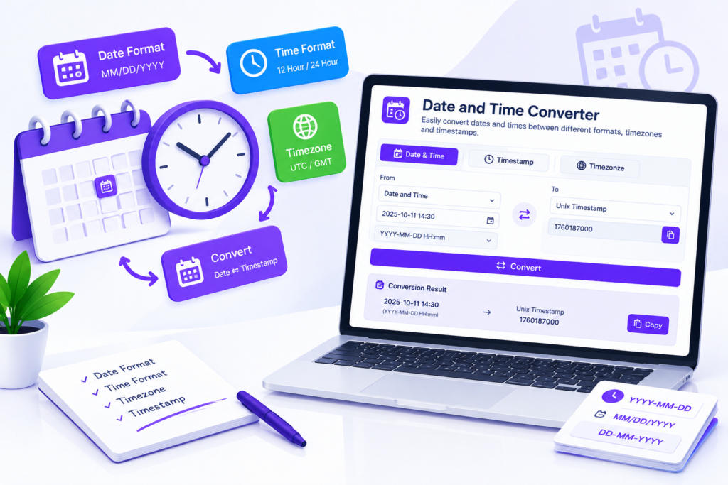 Online date time converter for date formats and time calculations
